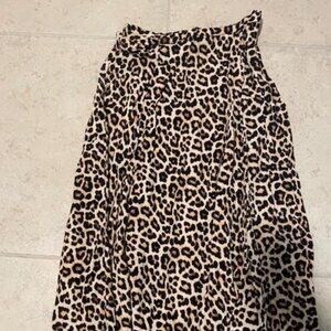 H&M Animal Print Leopard Midi Skirt Small US 4